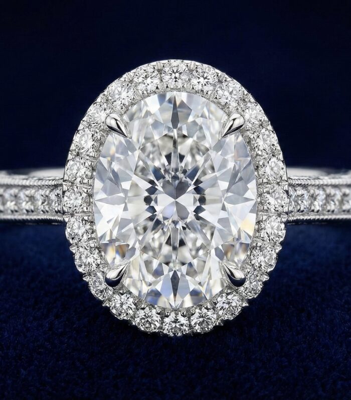 Oval Halo Diamond Ring
