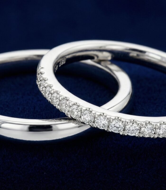 Twin Interlocking Diamond Rings
