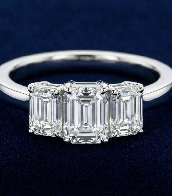 Three-Stone Emerald Cut Ring
