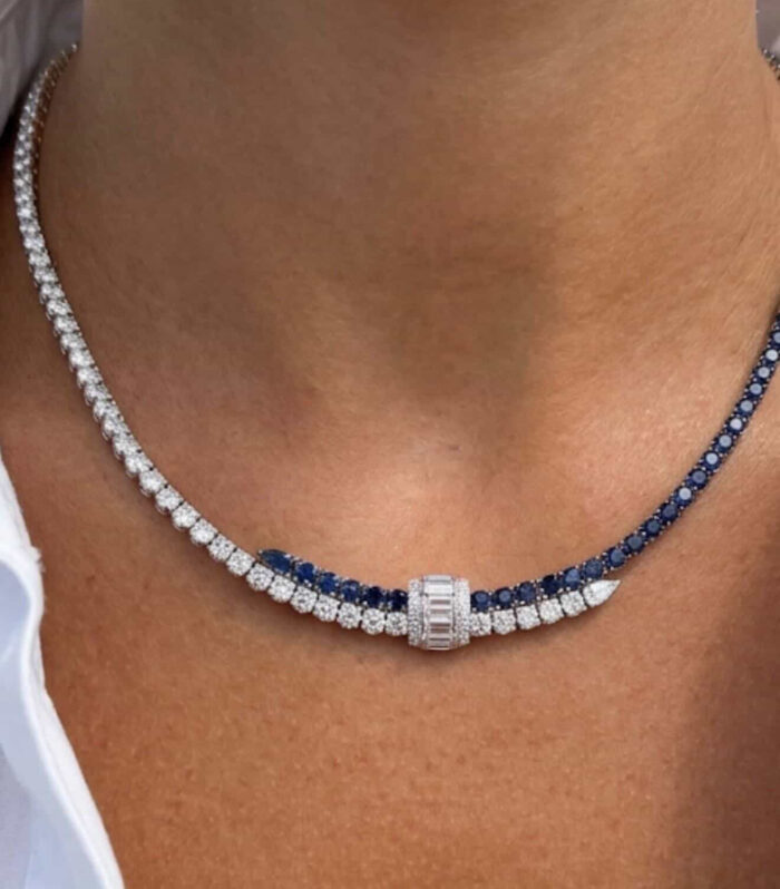 The Azure Eclipse Collet Necklace