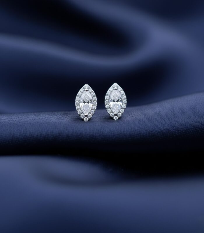 The Zenith Marquise Halo Studs