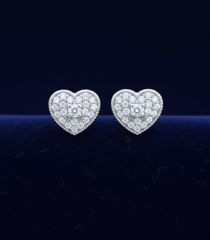 The Pavé Heart Mosaic Studs