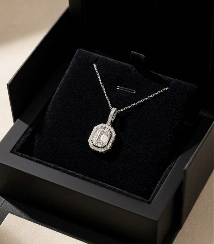 The Geometric Halo Pendant Necklace