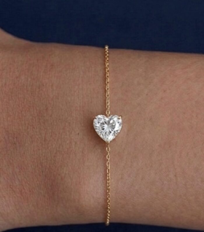 Heart diamond permanent bracelet